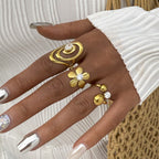 Ring 3# Stainless Steel Round Diamond Ring