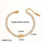 Bracelet 1# Stainless Steel Diamond Heart Bracelet