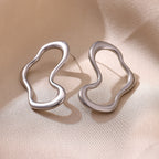 Gold Irregular Lines Statement Personality Minimalist Earrings