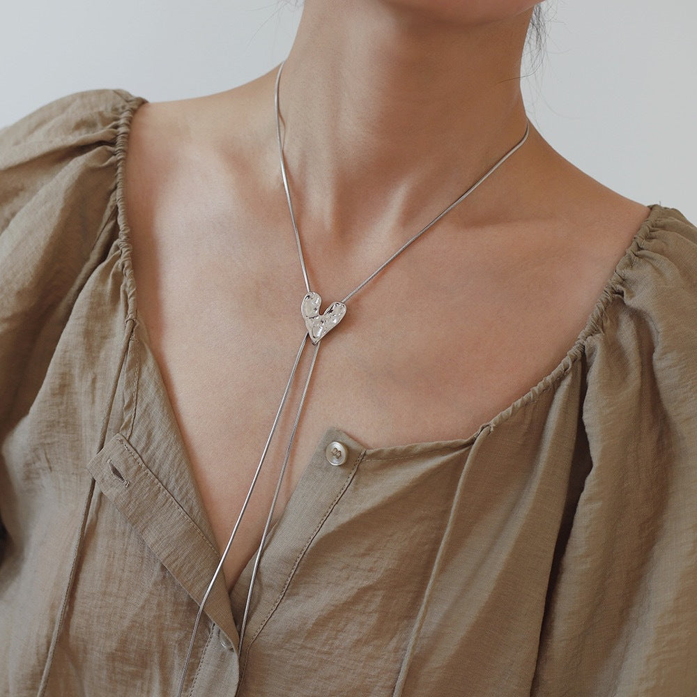 Liquid metal irregular love necklace