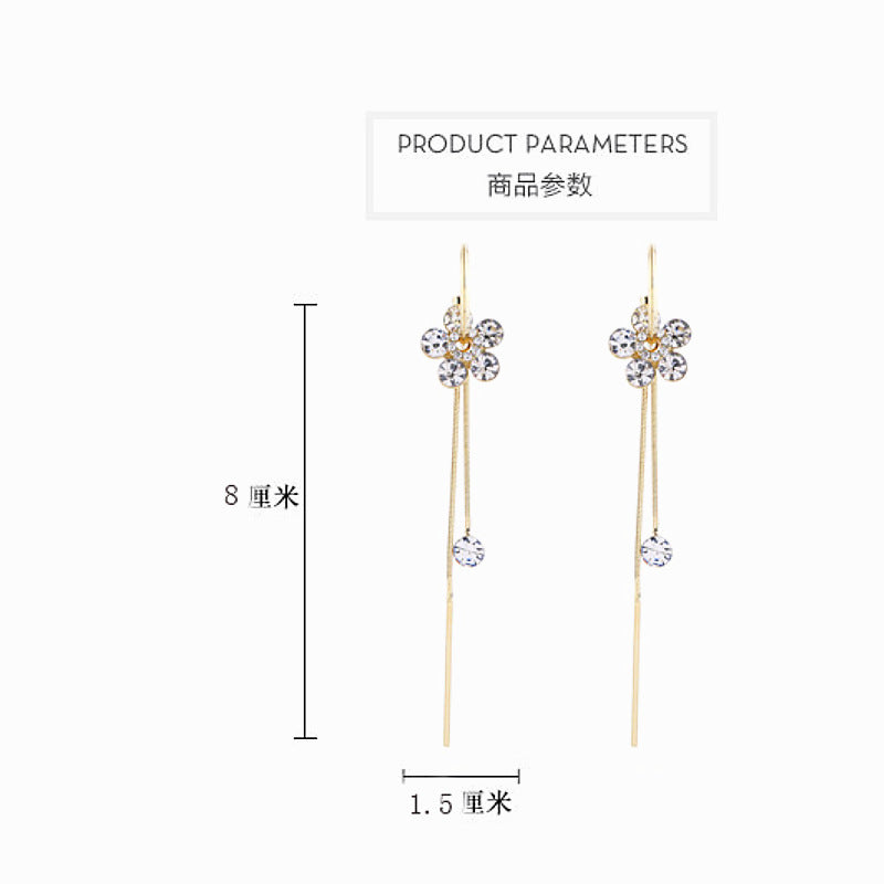 Style 1 Alloy Diamond-encrusted Teardrop-shaped Earrings