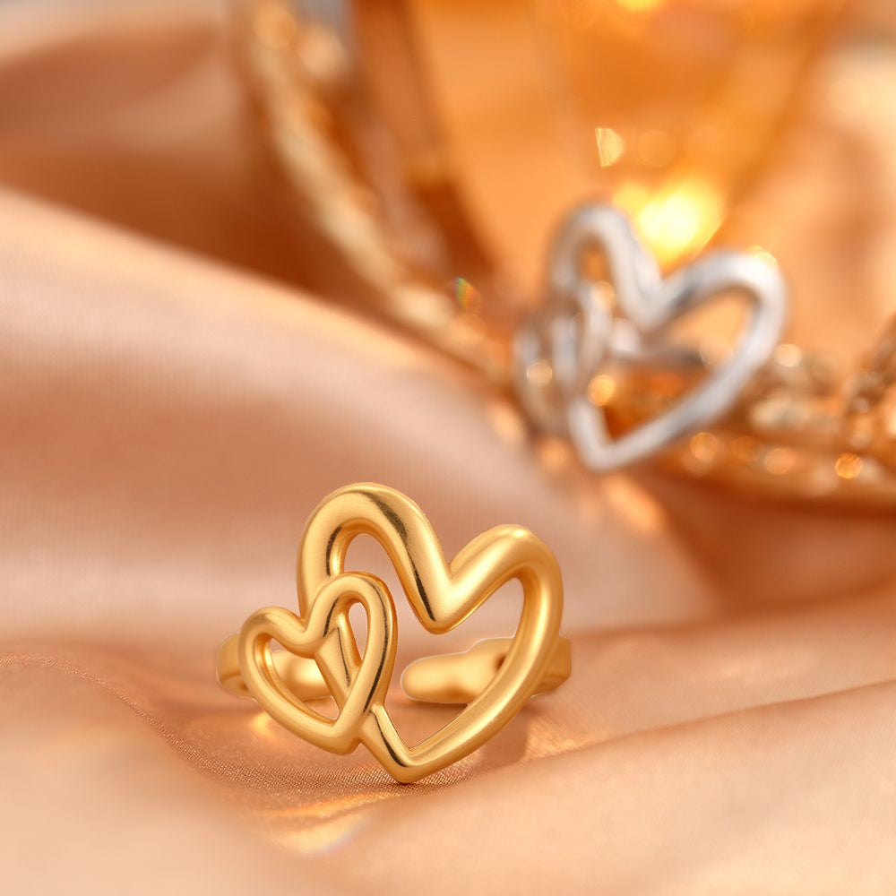 Silver Stainless Steel Heart Ring