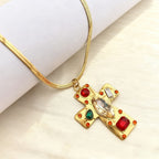 Flowers 304 Stainless Steel Diamond Flower Necklace