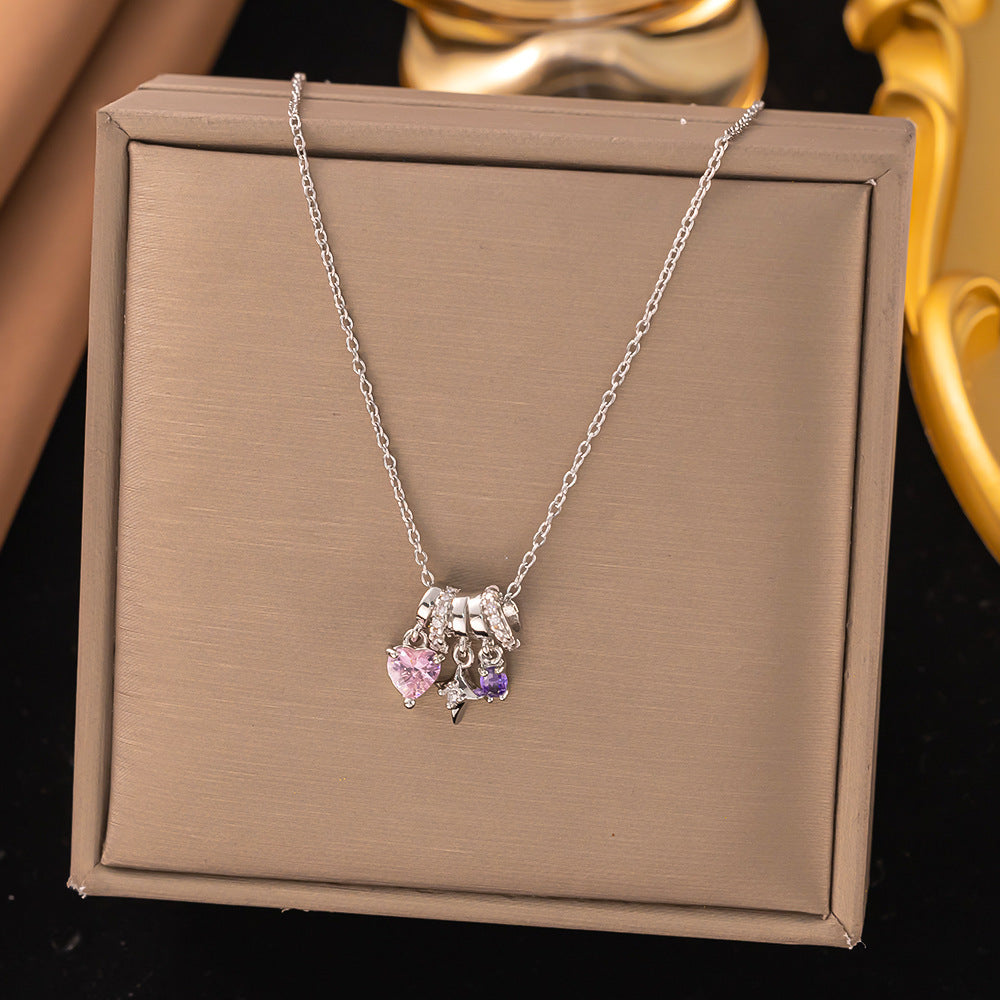 Black And White Four-leaf Clover Box Chain Necklace 2025 Sparkling Zircon Luxury Choker Necklace