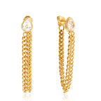 Earring Stainless Steel Diamond-encrusted Chain Earrings