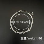 White Gold Mama Metal Diamond-encrusted Letter Bracelet