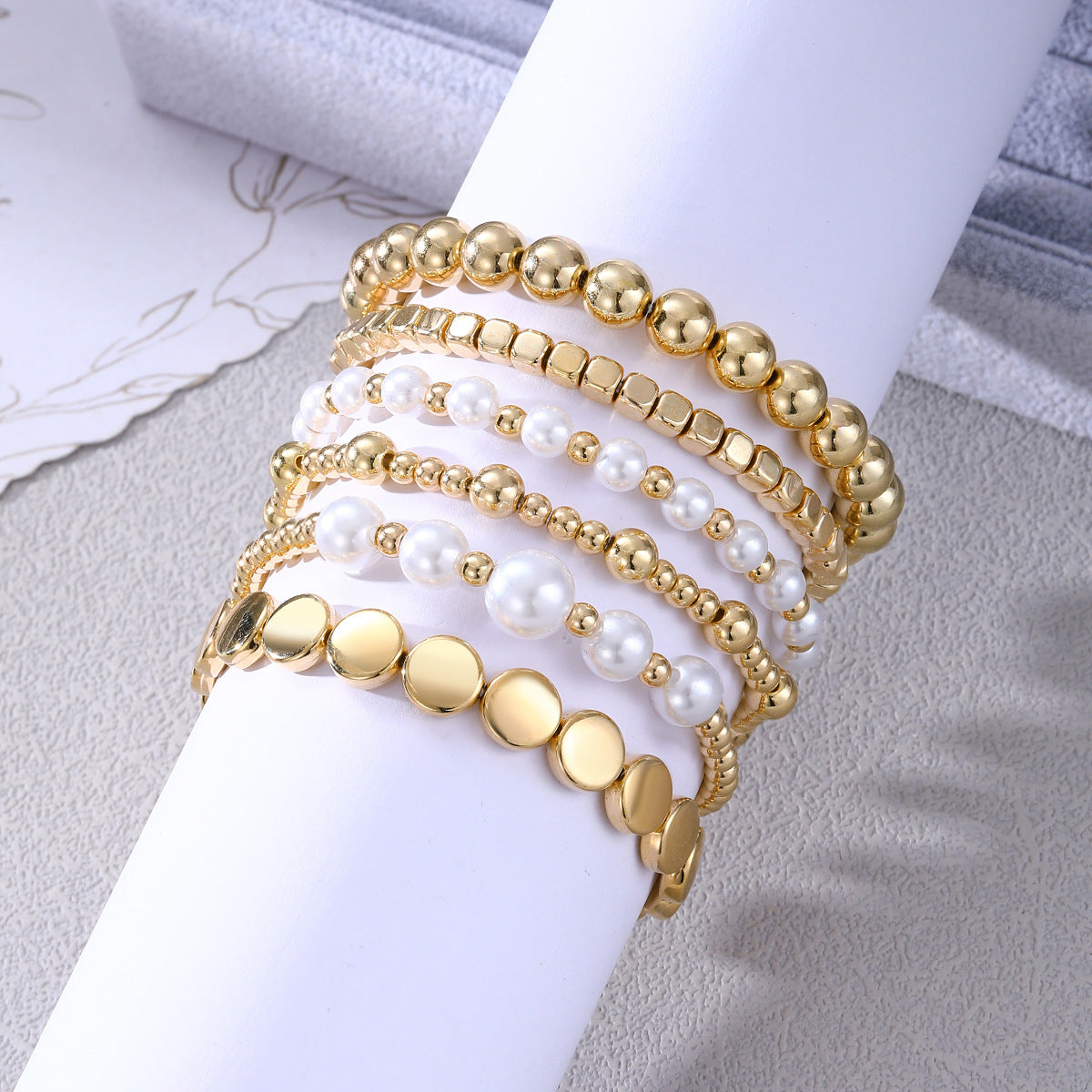 Set 1# Alloy Beaded Bracelet Set