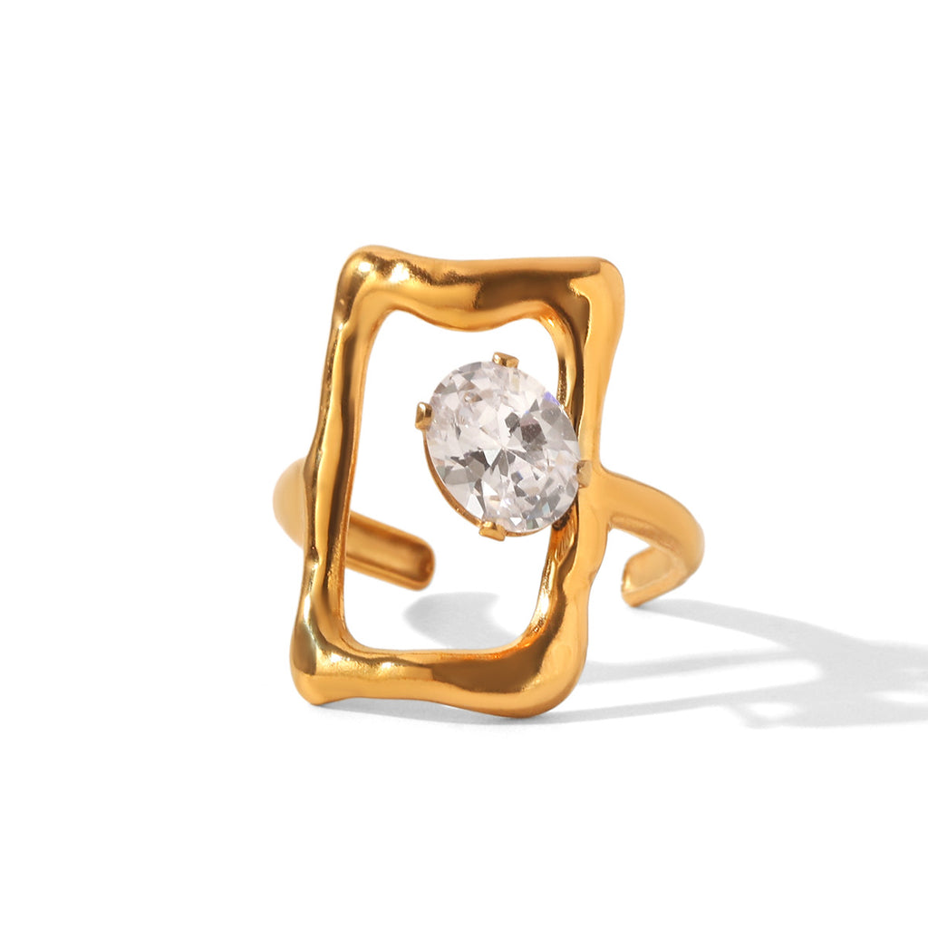 Ring #3 Luxury Premium Zircon Titanium Steel Ring