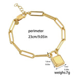 Small Lock Paper Clip Necklace Gold Stainless Steel Lock Necklace
