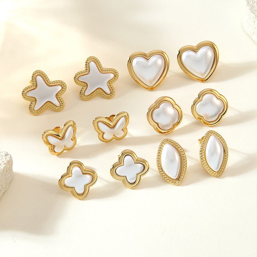 Necklace 304 Stainless Steel Pearl Heart Necklace