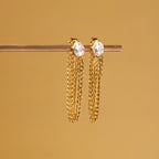 Earring Stainless Steel Diamond-encrusted Chain Earrings
