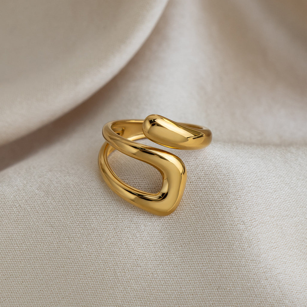 Gold Stainless Steel Irregular-shaped Ring