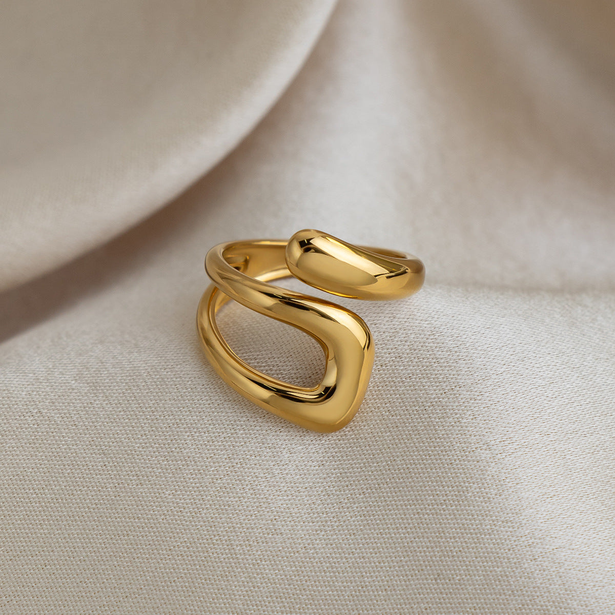 Gold Stainless Steel Irregular-shaped Ring