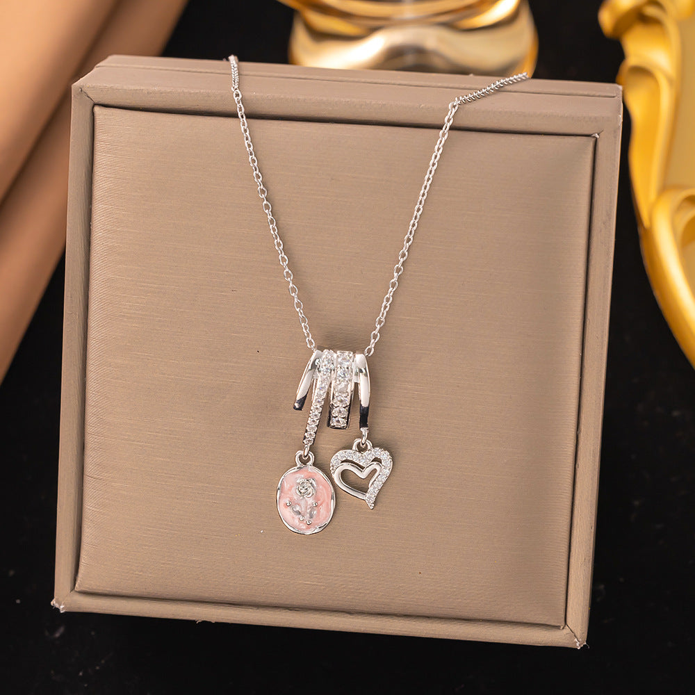 Violet Four-leaf Clover Necklace 2025 Sparkling Zircon Luxury Choker Necklace