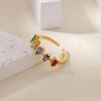 Ring #5 304 Stainless Steel Diamond-set Round Ring