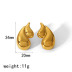 Fashion Silver Stainless Steel Double Layer Water Drop Earrings