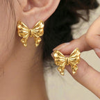 Earrings6# Stainless Steel Heart-shaped Earrings
