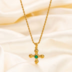 Gold Stainless Steel Cross Necklace