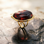 White Oversized Resin Stainless Steel Statement Ring