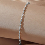 Silver Stainless Steel Gold-plated Water Wave Chain Bracelet