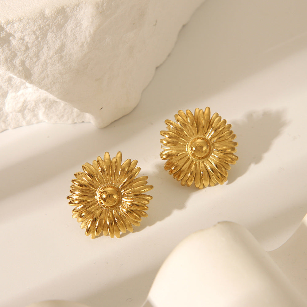 Earrings Stainless Steel Flower Earrings