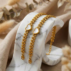 Gold Stainless Steel Heart Bracelet