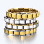 Fashion Steel Color (fine Quality) H002-1 Titanium Steel Square Spliced Module Bracelet