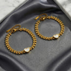 Gold Stainless Steel Heart Bracelet