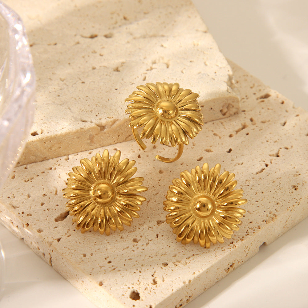 Earrings Stainless Steel Flower Earrings