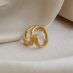 Gold Stainless Steel Irregular-shaped Ring