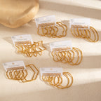 Rotating Round Earrings Large Hoop Heart Star Stainless Steel Earrings