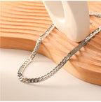 Fashion Silver Stainless Steel Snake Bone Chain Necklace