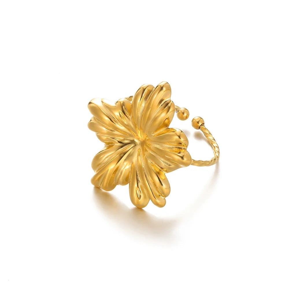 Ring #8 304 Stainless Steel Flower Ring