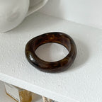 Dark Brown Brushed Irregular Resin Bracelet
