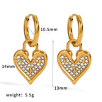 Earring #2 Stainless Steel Diamond-encrusted Round Hoop Earrings