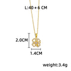 Gold #1 Rotatable Four-leaf Flower Pendant Necklace