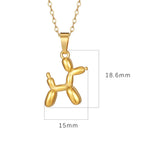 Fashion Silver Titanium Steel Balloon Dog Necklace
