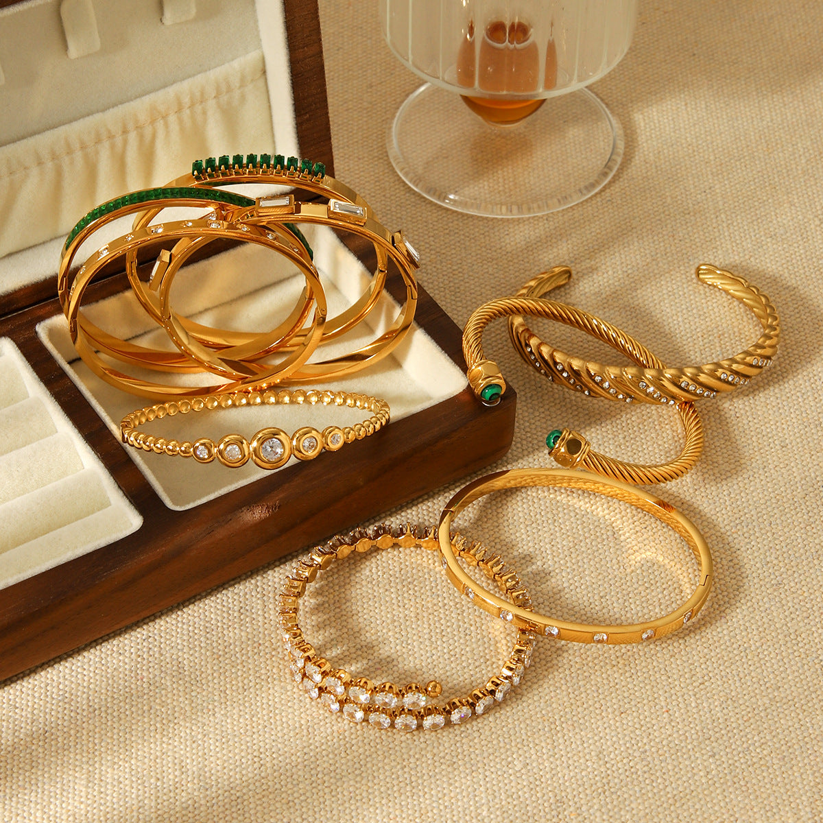 Bracelet 8# Stainless Steel Natural Stone Bracelet