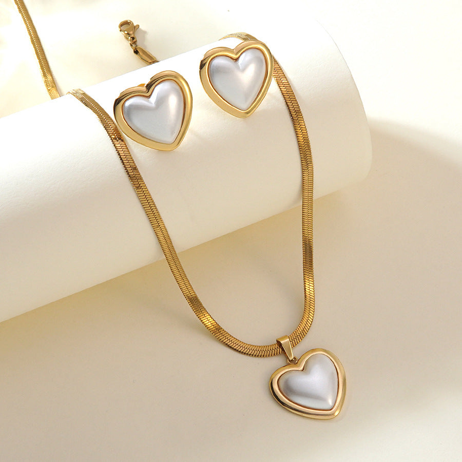 Necklace 6 304 Stainless Steel Pearl Butterfly Necklace