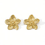 Star Earrings Glossy Waterdrop Stainless Steel Studs