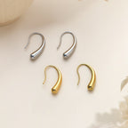 Steel Color Titanium Steel Teardrop-shaped Ear Hooks