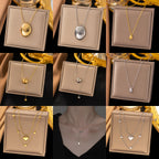 8mm Round Bead Necklace In Gold Titanium Steel Bead Necklace