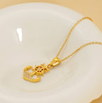 Anchor 3 Stainless Steel Diamond Anchor Necklace