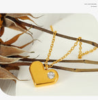 Fashion Love Titanium Steel Diamond Love Necklace