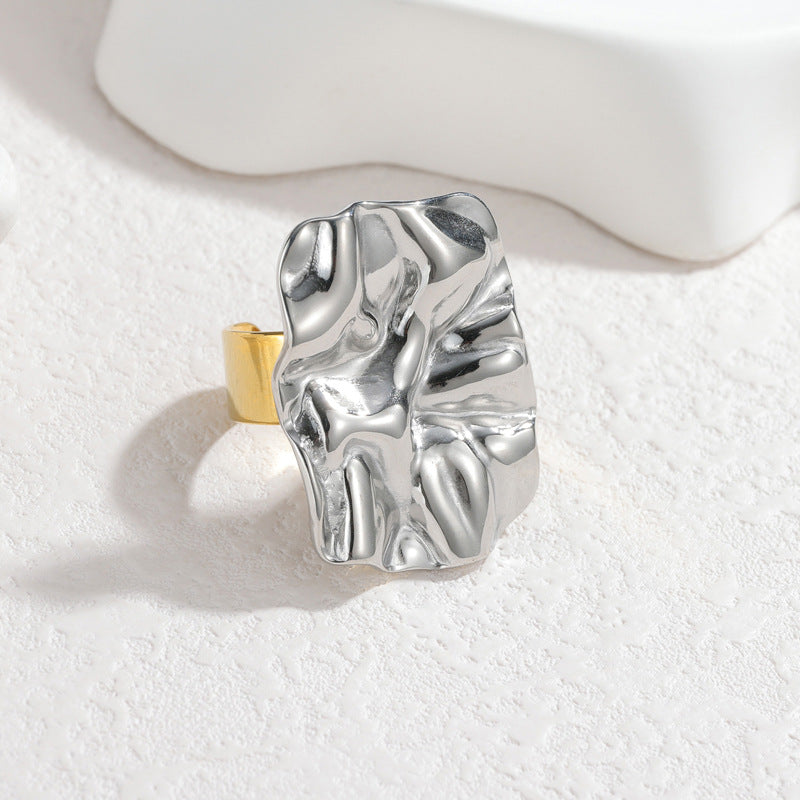 Ring 5# Stainless Steel Heart Ring