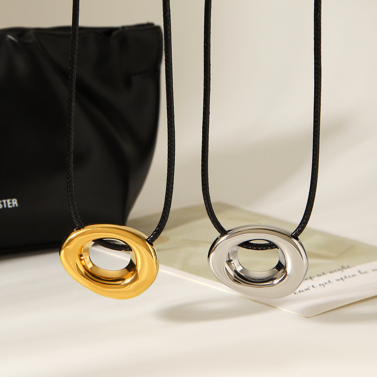 Gold Hollow Design Tarnish Free Steel Necklace
