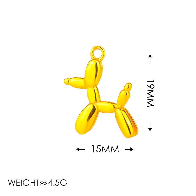 Gold + Puppy Necklace Titanium Steel Cat Balloon Dog Necklace