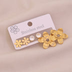 6# Water Drop 304 Stainless Steel Diamond Teardrop Earring Set