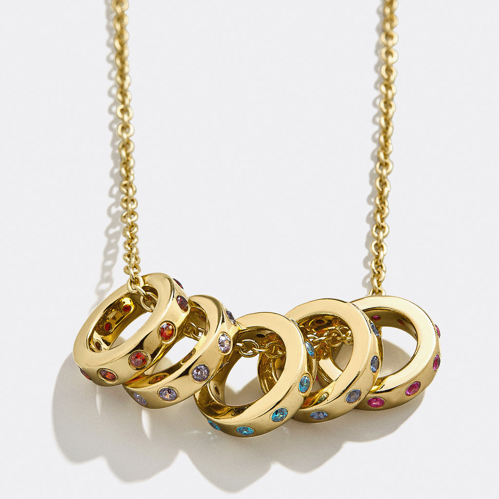 September Pendant Titanium steel round pendant with diamonds (without chain)