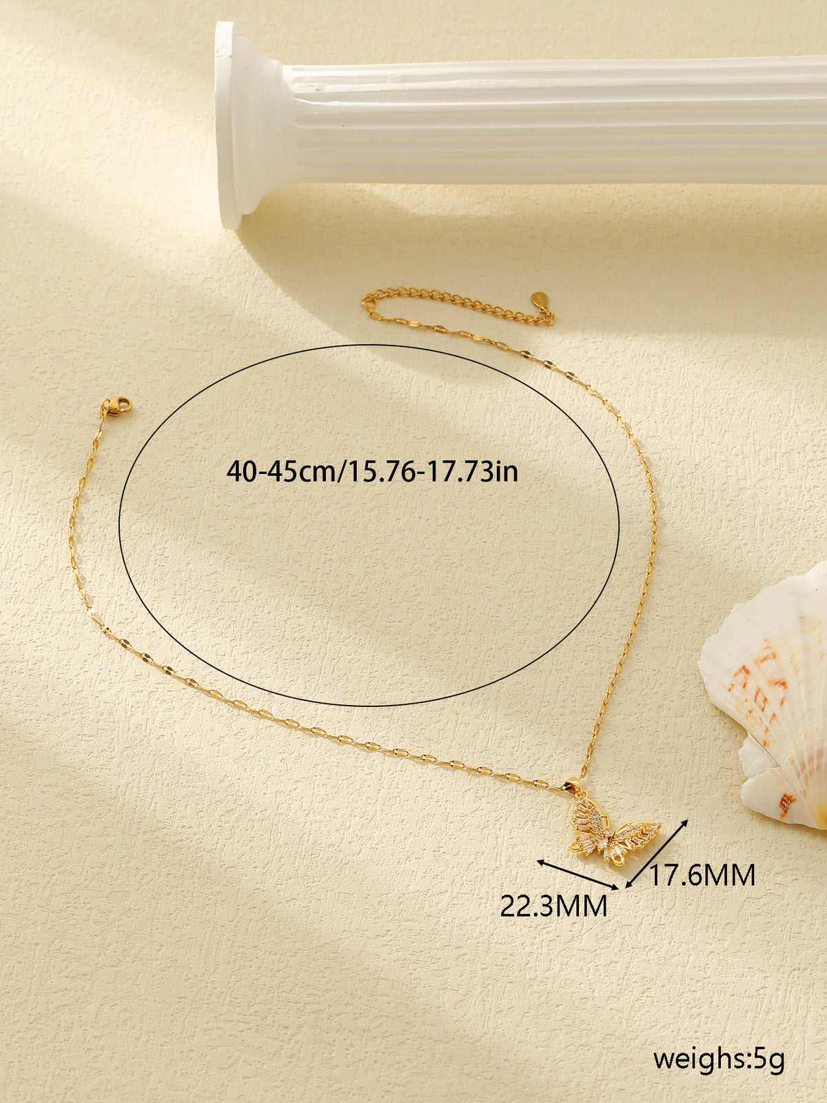 Fashion One Piece Diamond-encrusted Golden Dragonfly Stainless Steel Diamond Dragonfly Necklace